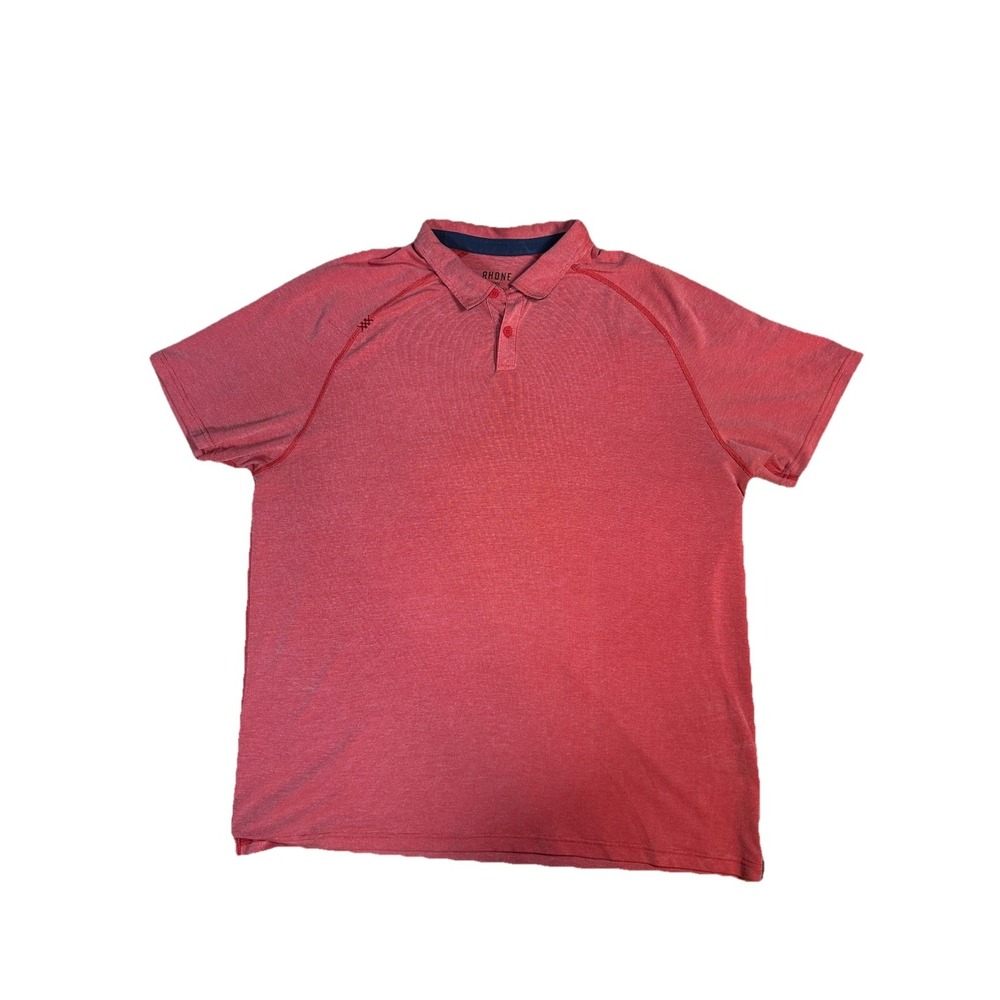 Rhone Men's Tomato Red Delta Pique Polo Shirt XXL